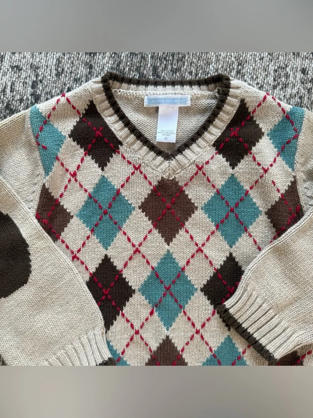 Janie and Jack Autumn Classics Grandpa Sweater 100% Cotton Size 2T